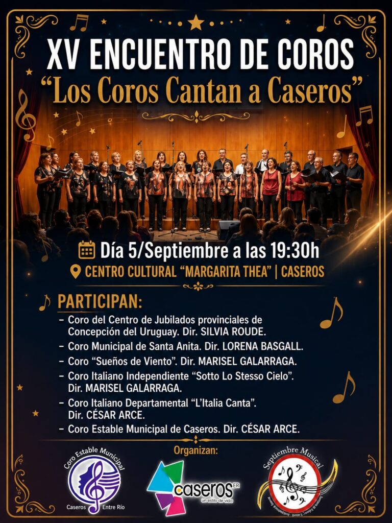 Caseros se prepara para la XV edición del encuentro "Los coros le cantan a Caseros"