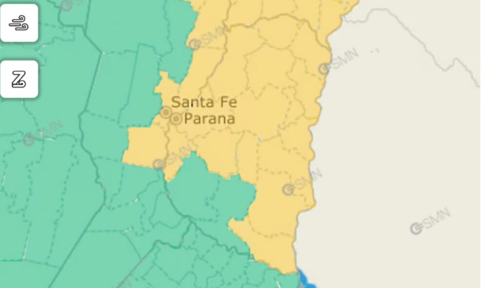 Emiten alerta amarilla por intensas tormentas para este domingo y lunes en la provincia