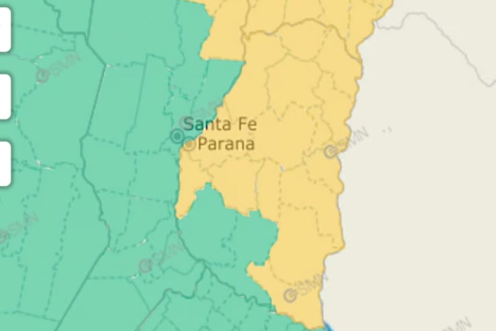 Alerta amarilla por tormentas fuertes en casi toda la provincia para este jueves