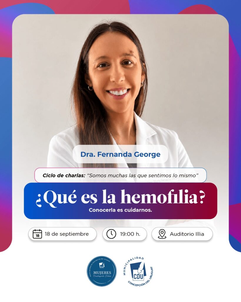 Con la hemofilia como tema central, continúa el ciclo de charlas sobre salud femenina en Concepción del Uruguay