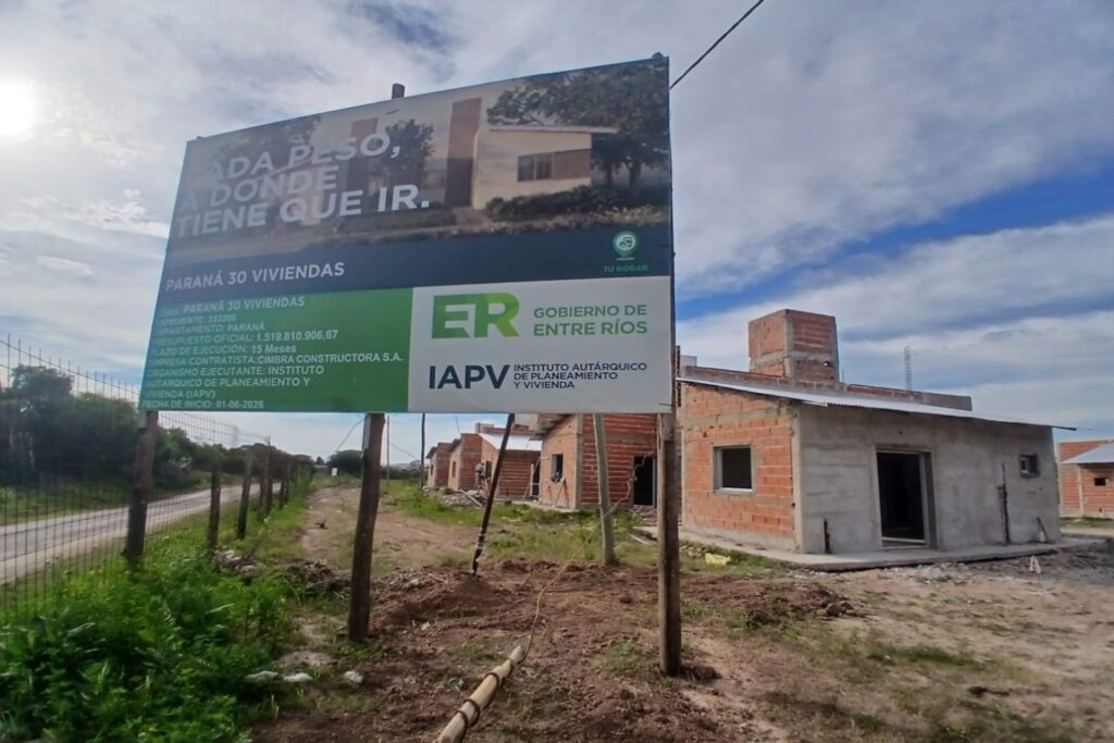 Paraná: presentan avances las obras de 30 viviendas del programa Ahora Tu Hogar