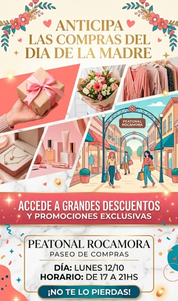 La Peatonal Rocamora tendrá un paseo de ventas especial por el Día de la Madre
