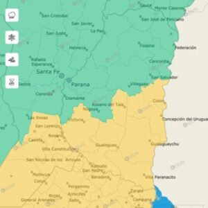 Defensa Civil actualizó la alerta amarilla por tormentas para Entre Ríos